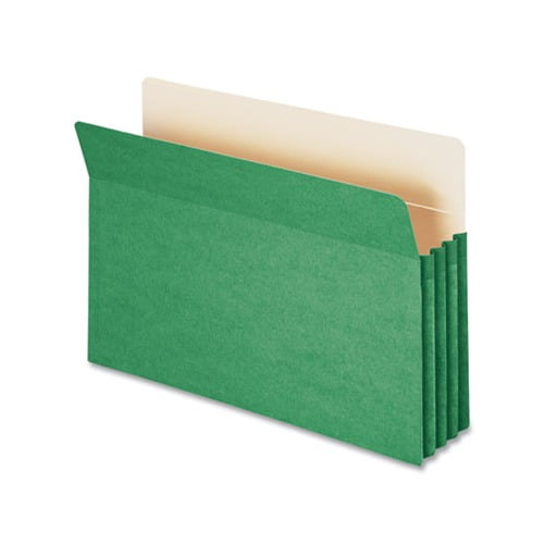 Colored File Pockets 3.5" Expansion, Legal Size, Green