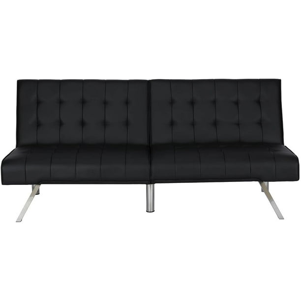 Dhp Emily Futon Sofa Bed Modern, Dhp Emily Convertible Futon Sofa Couch Black Faux Leather