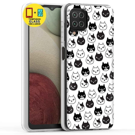 TalkingCase Slim Case for Samsung Galaxy A12 4G (Not Fit 5G)  Glass Screen Protector Incl  Cute Kitten Print  Lightweight  Flexible  Soft  USA