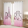 thumbnail image 3 of Homewish Girly Pink Eiffel Tower Black Out Curtains, Glitter Diamond Curtains Pack of 2 (42x63 Each), Couple Anniversary Theme Bedroom Curtains, Curtains and Drapes Decor, 3 of 6