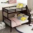 thumbnail image 3 of BELLEMAVE Twin Over Full Bunk Bed, Bunk Bed with 4-Step Stairs, Full-Length Guardrail, Footboard and Headboard, Convertible into 2 Beds, Storage Bunk Bed(Espresso), 3 of 13