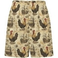 thumbnail image 3 of NICKSUN Shorts de Pyjama Amusants pour Hommes, Bas de Pyjama Doux avec Poches, Navigation Rooster, 3TG, 3 of 6