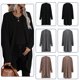 thumbnail image 3 of Moda mujer cárdigan de punto color sólido manga larga frente abierto cálido suave otoño invierno abr Abanopi Gris/Extragrande, 3 of 7