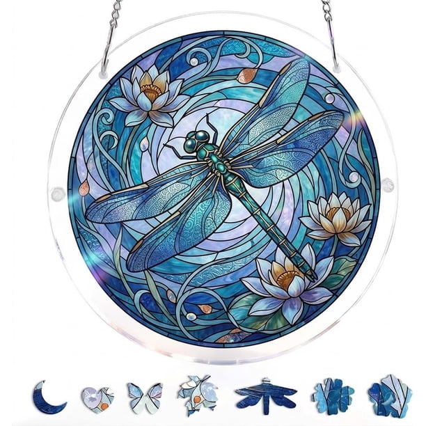 Acrylic Jigsaw Puzzle Suncatcher, Acrylic Suncatcher Puzzle, for Doors Garden and Window Hanging&Birthday Gift