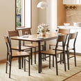 thumbnail image 1 of Comedor Extensible de 4 a 6 Personas con Mesa y 6 Sillas – Estilo Moderno Industrial, Madera y Metal convertible de 120 cm a 160 cm, 1 of 6