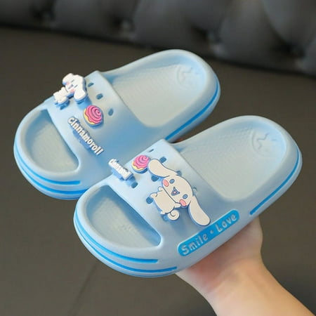 

liaozhi Pretty Sanrio Children Slippers Soft Hellokitty Cinnamoroll Platform Non-Slip Comfortable Flip Flops Outdoor Beach Sandals Gift