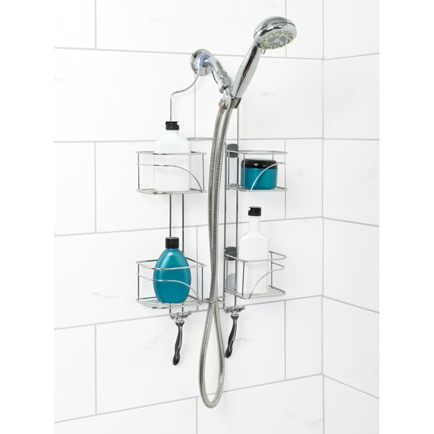 Expandable Chrome Shower Caddy with 4 Basket Shelves, Zenna Home over