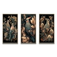 thumbnail image 2 of Designart "Faded Retro Tones Cardinal Bird II" Animals Bird Framed Wall Art Set Of 3 - Red Bird Frame Canvas Set For Living Room Decor, 2 of 6