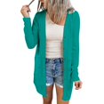 thumbnail image 2 of Baqcunre Womens Jacket Women's Solid Color Fashion Casual Button Long Sleeve Cardigan Womens Coats Fall Outfits Mint Green 3XL, 2 of 6