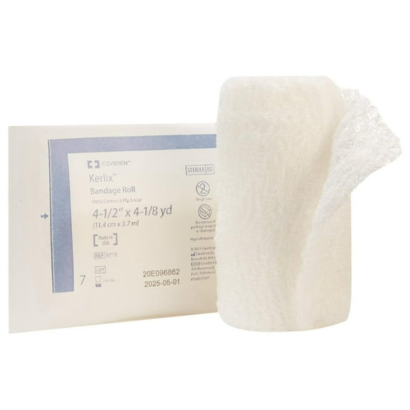 Kerlix Fluff Bandage Roll Gauze 6-Ply 4-1/2 Inch X 4-1/10 Yard Roll Shape , 6715- - Case of 100
