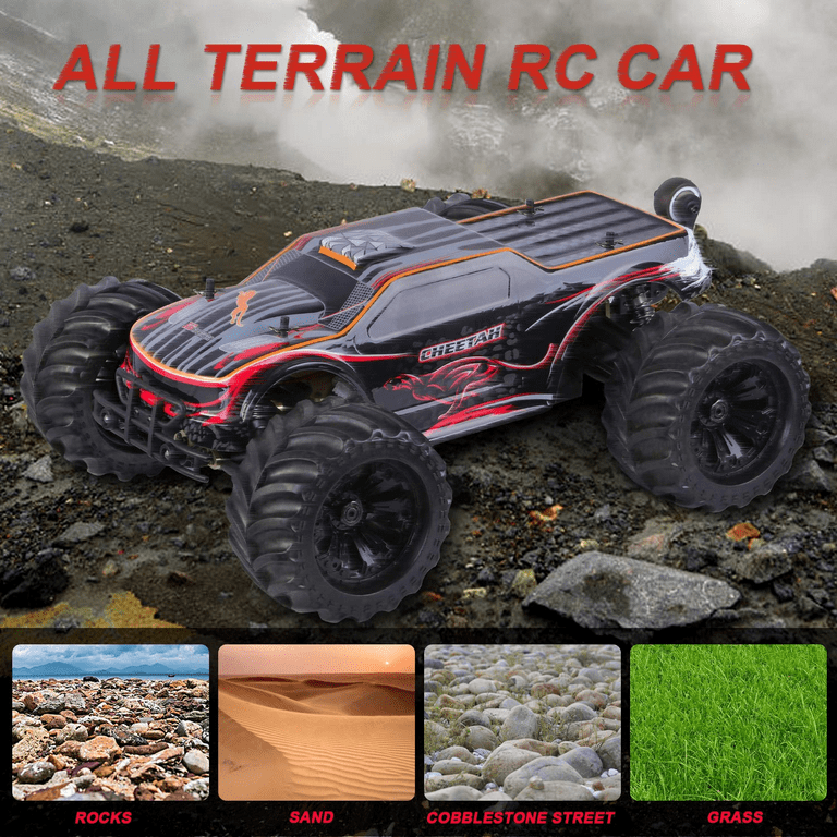 JLBRACINGRC Super Fast 1/10 Scale Cheetah RC Car, 80 KM/H 4WD 2.4
