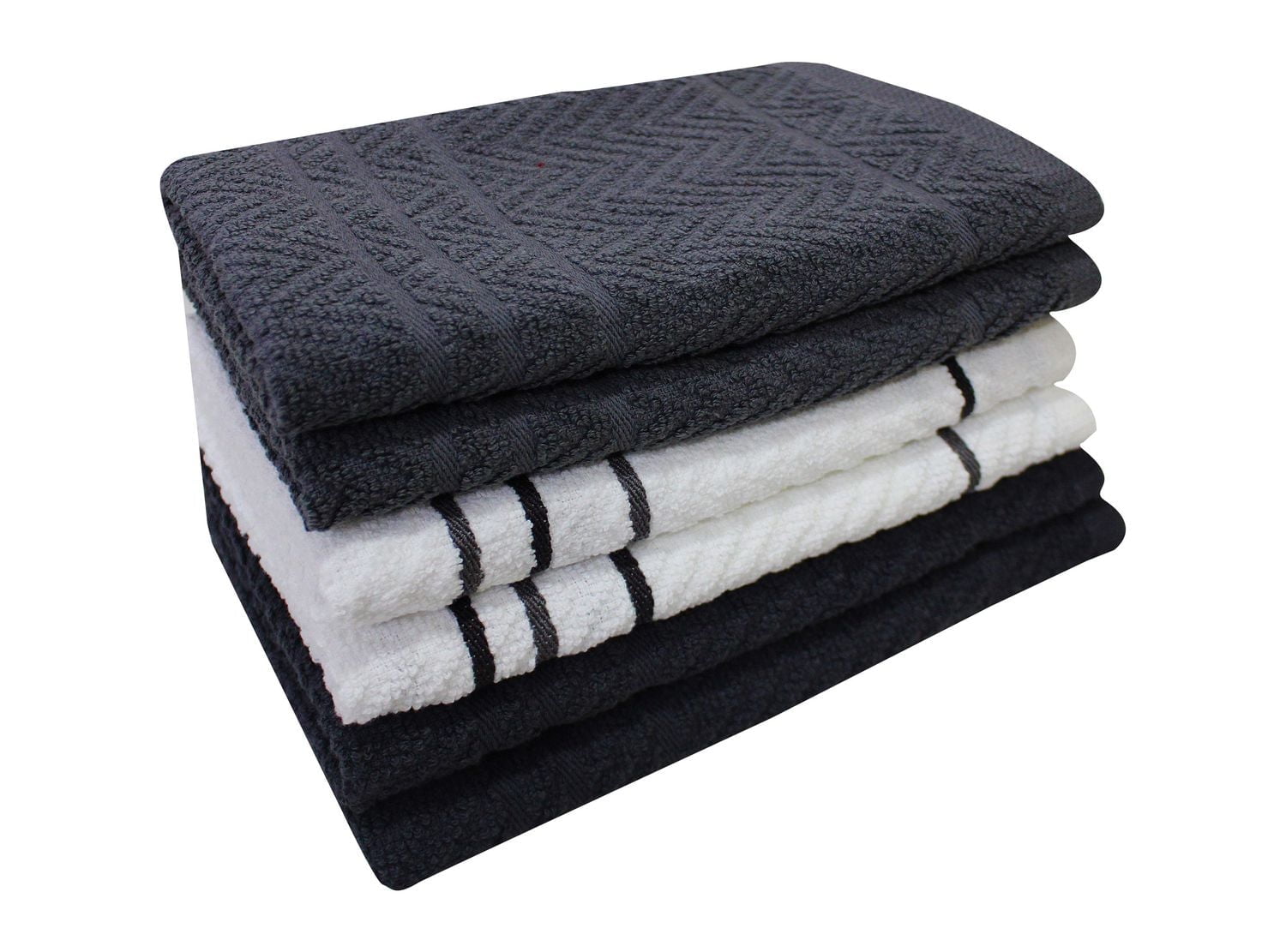 Mainstays Kitchen Towels 6-Pack, 100% Cotton, 16" x 26", 6/16x26" Kitchen Towel