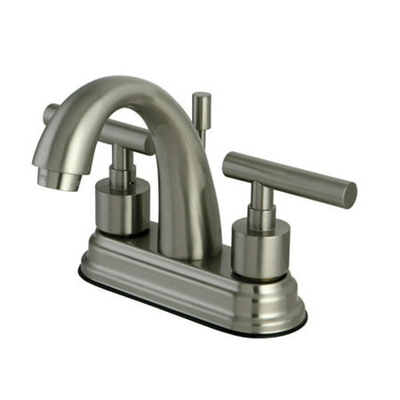 4 Lavatory Faucet Satin Kingston Brass KS8618CML 4 in. Manhattan Centerset Lavatory Faucet with Pop-Up, Satin Nickel ()