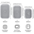 thumbnail image 2 of Collapsible Silicone Lunch Bento Box, Portable Food Storage Container Outdoor Picnic Box Space Saving, Microwave, Dishwasher and Freezer Safe, 3 Pcs Set (Grey), 2 of 7