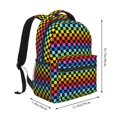 thumbnail image 2 of Balery Rainbow Chequerboard Mochila Escolar Impresa, Mochila Ligera para Viajes Casual, Mochila Duradera y Cómoda Multifuncional, Mochila para Laptop-One Size, 2 of 5