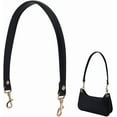 thumbnail image 1 of Correa de piel auténtica negra para bolso, asa de piel para bolso, correas de repuesto para bolso con cierres, 1 of 9