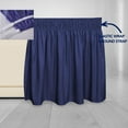 thumbnail image 4 of RUseeN Wrap Around Ruffled Bed Skirt with Adjustable Elastic Belt - 15 Inch Drop Easy to Put On, Wrinkle Free Bedskirt Dust Ruffles, Frame Cover for Queen, King and C-King Size Beds, Navy Blue, 4 of 7