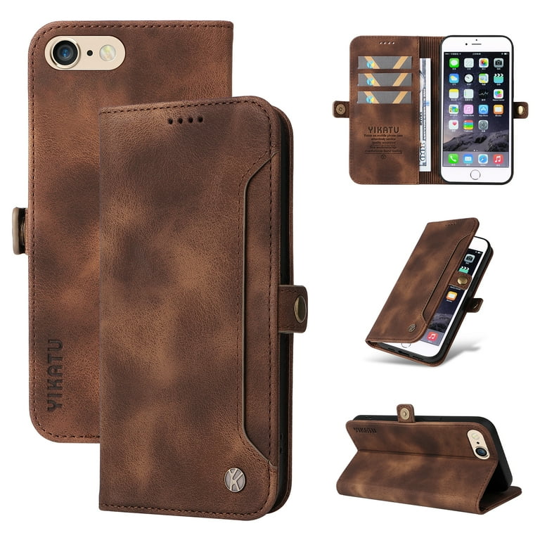 Case Compatible with iPhone 7/8/SE 2020, Magnetic Wallet PU