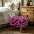 thumbnail image 3 of Xixirimido Zebra Stripe Pink Pattern Ottoman Slipcover Form-Fit Stretch Footstool Cover for Leather/Fabric Ottomans, Non-Slip Bottom & Living Room/Bedroom Use, Small, 3 of 7