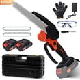 thumbnail image 1 of Mini Chainsaw Mini Motosierra de 8 Pulgadas, HDJ Cordless con 2 Baterías, Motosierra Eléctrica Portátil con una Sola Mano para Cortar Madera y Podar Ramas de Árboles, 1 of 9