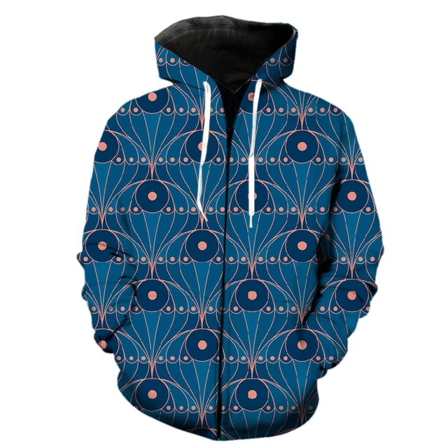 Abstract Pattern Men's Zipper Hoodie Fashion Teens Cool 3D Printed Spring Oversized Casual Tops Long Sleeve With Hood Jackets