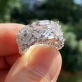 thumbnail image 3 of Women Wedding Band 925 Silver Ring Gorgeous Cubic Zircon Party Gift Sz 6-10, 3 of 9