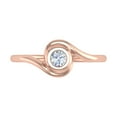 thumbnail image 3 of 1/5 Carat Bezel Set Diamond Solitaire Engagement Ring Band in 10K Rose Gold (Ring Size 9), 3 of 6