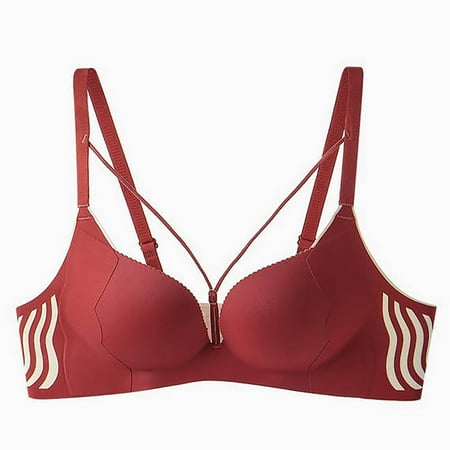 Deals SMihono Women s Push Up Plunge Balconette Front Criss-Cross Underwire Bra Sexy Deep V Neck Bras Lightly Padded Underwear Wine S