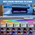 thumbnail image 5 of Flictozena 80" TV Stand with Fireplace and LED Lights - Entertainment Center for 90 inch TVs, Modern TV Cabinet with High-Gloss Storage Doors for Living Room, Gray, 5 of 8