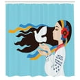 thumbnail image 3 of Hippie Shower Curtain, The Girl Wearing Ukranian Ethnic Costume and Hairband Sends a Dove for World Peace, Fabric Bathroom Set with Hooks, 69W X 70L Inches, Multicolor, by Ambesonne, 3 of 3