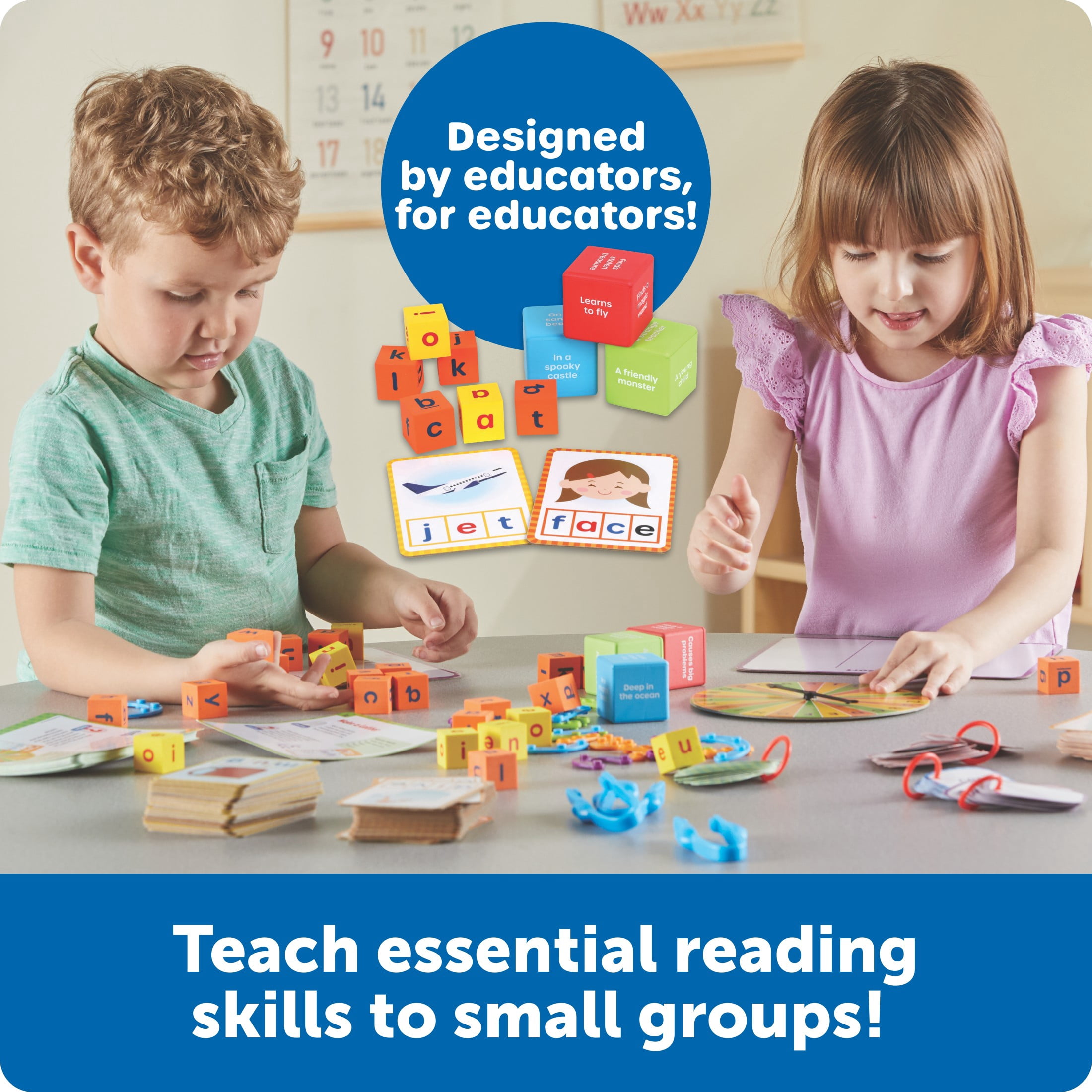 Learning Resources Skill Builders Kindergarten Reading Small Group Kit, Learn to Read Flash Cards, Ages 5+