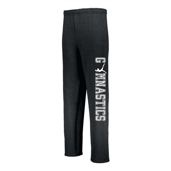 JANT girl Black Youth Gymnastics Sweatpants (Youth X-Large 18/20, White)