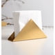 thumbnail image 3 of Laklulu Servilletero triangular de acero inoxidable, organizador de pañuelos, servilleteros dorados para encimera de cocina, mesas de cena (dorado), 3 of 3