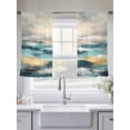 thumbnail image 5 of Abstract Ocean Sheer Curtains 45 Inches Long 2 Panels Wave Beach Oil Painting Style Impressionist Light Filtering Semi Sheer Window Curtains Drapes for Bedroom Living Room 52"x45", 5 of 7