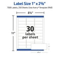 thumbnail image 6 of Avery Easy Peel  Address Labels, 1" x 2-5/8", White, 7,500 Labels (5960), 6 of 10