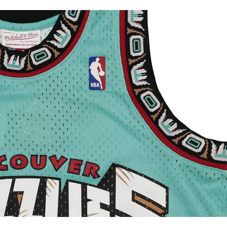 Men's Mitchell & Ness Mike Bibby Teal Vancouver Grizzlies Hardwood Classics Off-Court Swingman Jersey Size: Small