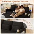 thumbnail image 2 of Muumblus 3-in-1 Convertible Sectional Sleeper Sofa with Recliner, Side Table & USB, 3-Seater Pull Out Couch Bed for Living Room, Black Chenille, 2 of 9