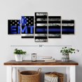 thumbnail image 2 of Elephant Stock Emt Flag Wall Art - Horizontal Multi Panel Canvas - Living Room Wall Decor - Profession Multi Panel - Black And Blue Decor - 36" x 15", 2 of 4