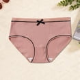 thumbnail image 5 of oelaio Girls Ribbed Cotton Panties Soft Breathable Underwear Mid Waist Bow Front Briefs Comfortable Underpant Red 13-16 Years, 5 of 6
