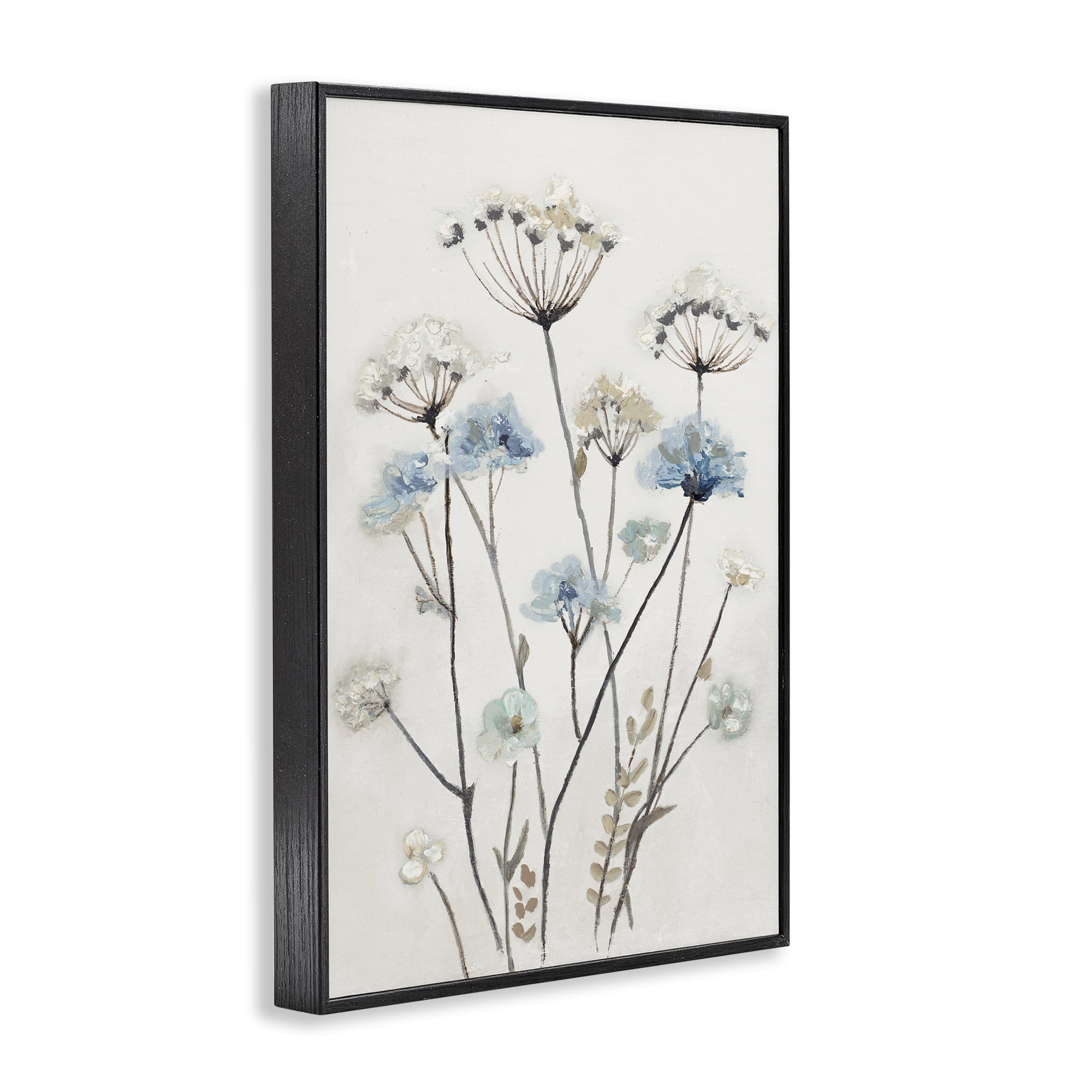 Stupell Industries Soft Jardin Azul Black Framed Giclee Art, design by Patricia Pinto