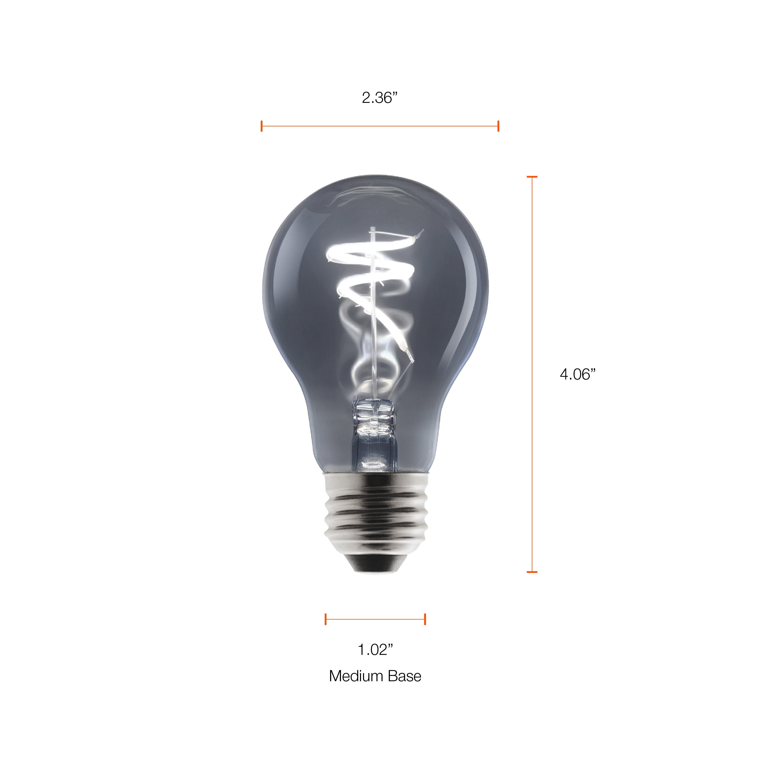 Better Homes & Gardens LED Vintage Light Bulb, A19 35 Watts Smoke Spiral Filament, E26, Dim - 2 Pk