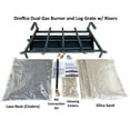 thumbnail image 2 of 24" Heavy-Duty Dual Row Gas Burner with Pro Kit for Vented NG Gas Log Fireplace, 2 of 10