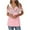 Pink, variant on Otvok Womens Dark Blue Blouses Short Sleeved V-Neck Off Shoulder Fashionable Tops