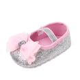 thumbnail image 2 of Douhoow Infant Newborn Baby Girls Flats Shoes Glitter Bowknot Princess Shoes First Walkers, 2 of 8
