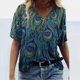 thumbnail image 1 of Puntoco Moda Mujer Verano Impreso Manga Corta Cuello Redondo Camiseta Casual Camisetas Puntoco Puntoco-1818, 1 of 3