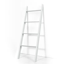 BOBOKY Wall Leaning Blanket Ladder Wood Decorative Quilt and Blankets Holder Rack in White for Bedroom.