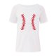 thumbnail image 3 of Blusa con estampado de cuello Rounk informal para mujer con estilo, camiseta de manga corta ahuecada, Tops de verano OAVQHLG3B Store  lin121212, 3 of 4