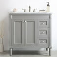 thumbnail image 2 of Vinnova Catania 36" Single Vanity in Gray with Carrara White Marble Countertop without Mirror, 2 of 7
