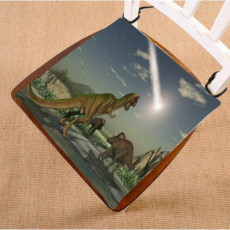 

PHFZK Dinosaur Chair Pad Sunlight Sky Dinosaur Seat Cushion Chair Cushion Floor Cushion Two Sides Size 18x18 inches