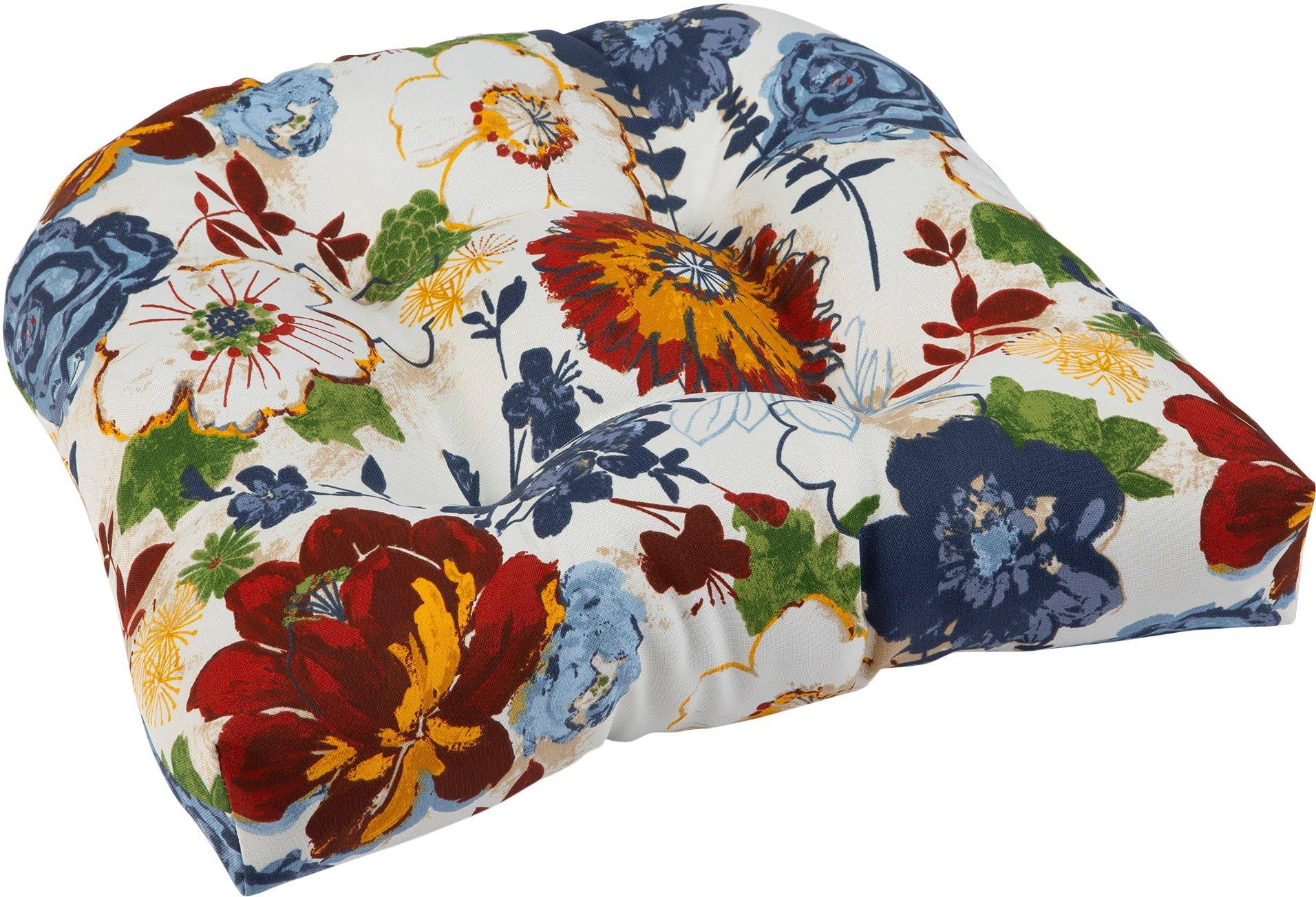 Brentwood Sunflower Wicker Chair Cushion One Size Ivory/red/blue/yellow